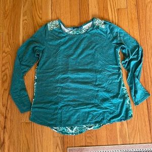 Prana mixed media shirt, like new